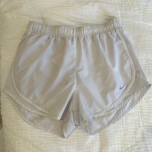 White Nike athletic shorts